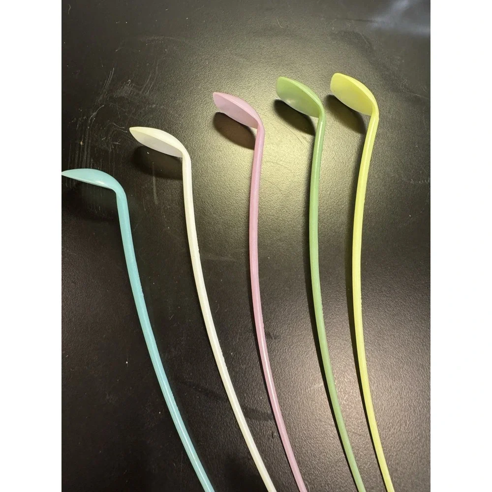 5 Vintage Tupperware #165 Iced Tea Spoons Long‎ Float Shake Cocktail Pastel